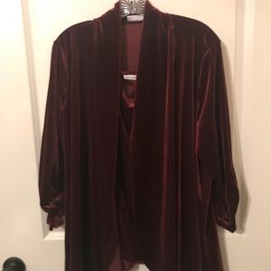 Red Velvet Tank Top + Jacket Matching Set